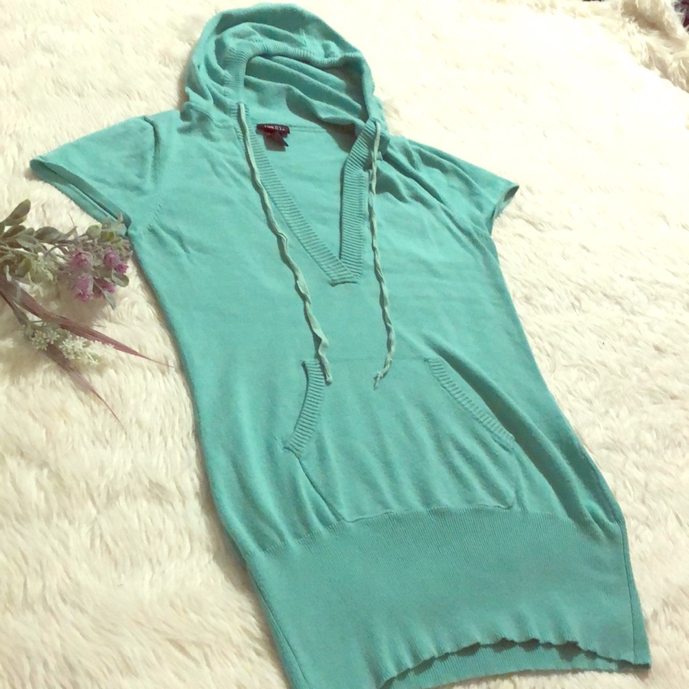 rue21 Turquoise Hooded Top with Front Pouch